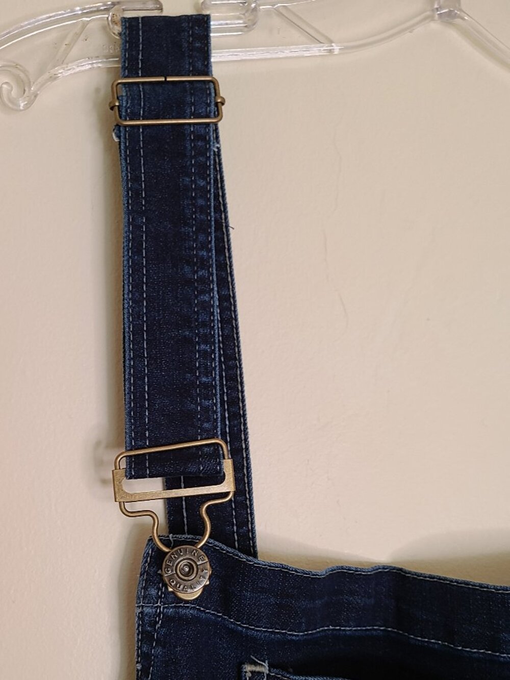 Jeaniologie Skinny Dark Wash Overalls - Size 12 - Picture 3 of 8